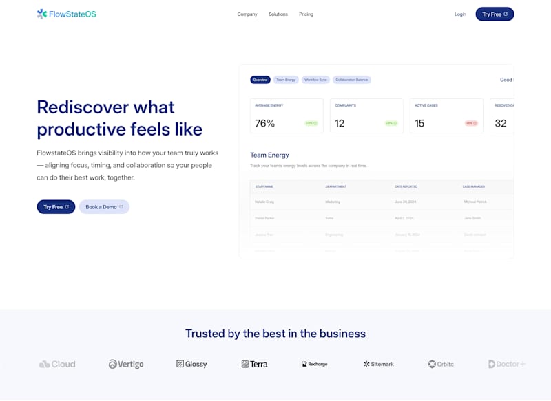 Cover image for FlowStateOS SAAS Landing page