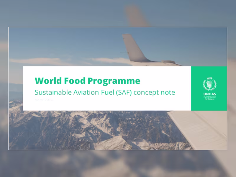 Cover image for World Food Programme UNHAS Presentation