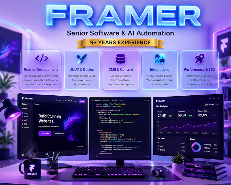 Cover image for Framer Development & Interactive Web Design
