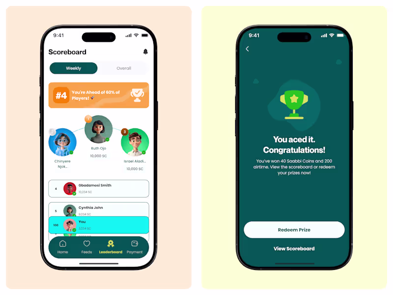 Cover image for Saabbi Game Play and Earn Mobile App Design