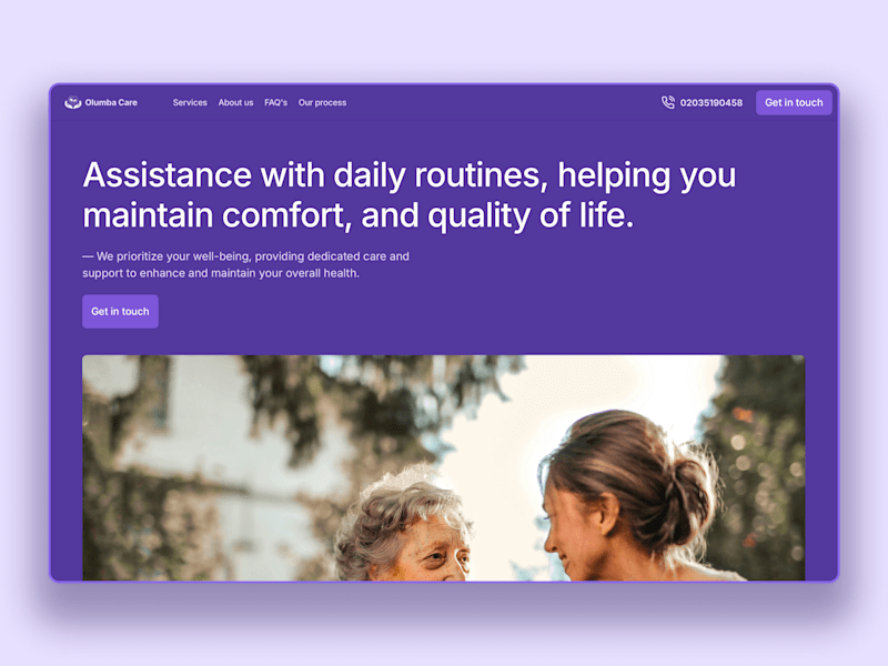 Cover image for Olumba Care Website Development on Framer