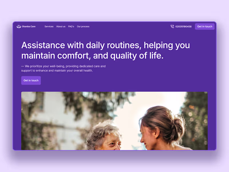 Cover image for Olumba Care Website Development on Framer