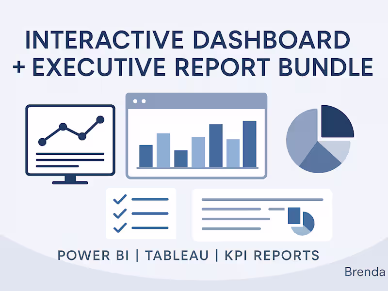 Cover image for Interactive Dashboard + Executive Report Bundle.