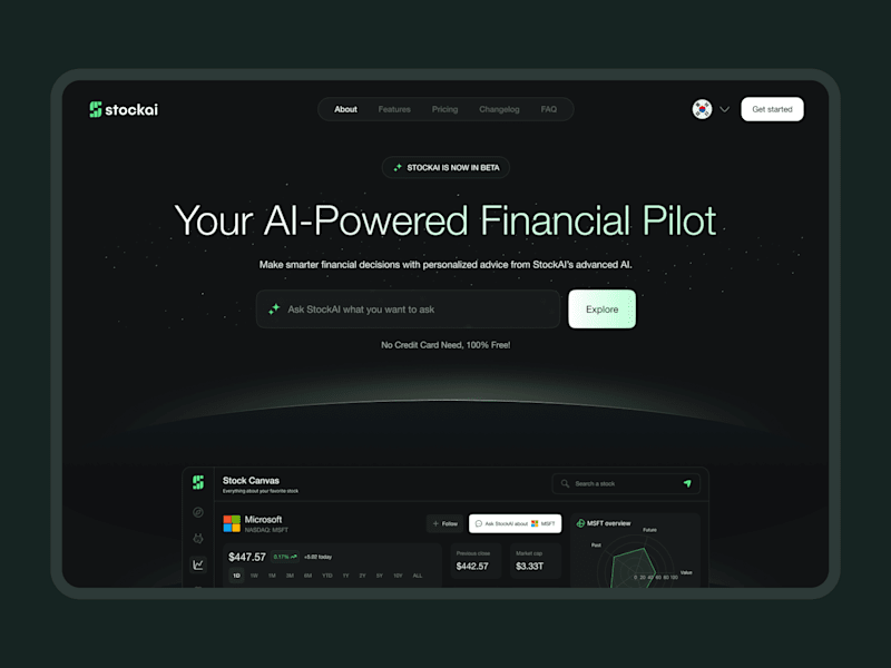 Cover image for StockAI - Landing Page Design