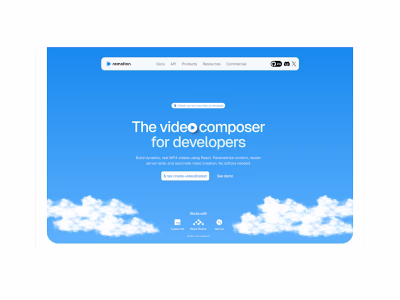 Cover image for Remotion Website Redesign