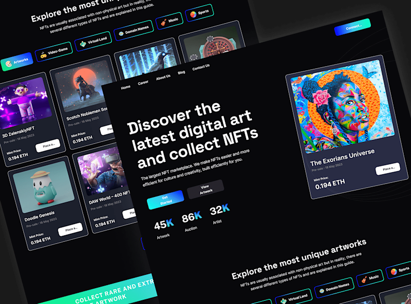 Cover image for NFT Website Landing Page 