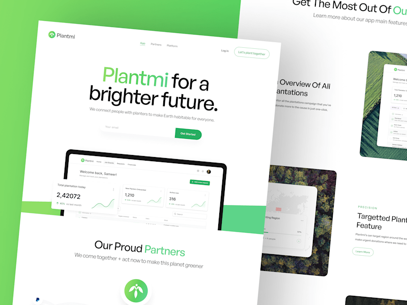 Cover image for Plantmi - Plantation Platform Saas Landing Page UI UX Design