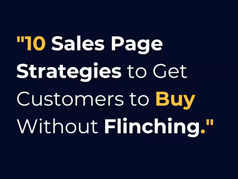 Cover image for Sales/Landing Page Copy & Design.