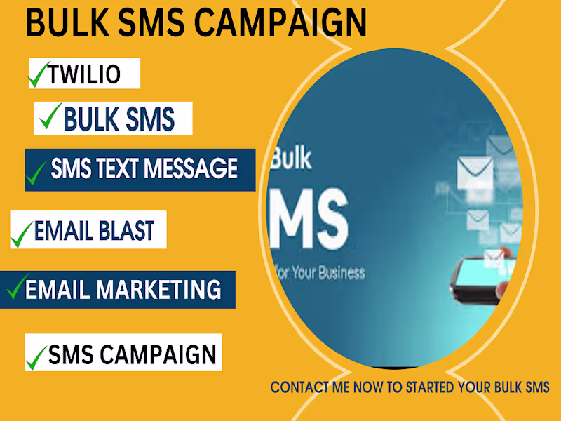 Cover image for  I will send unlimited bulk sms email campaign sms gateway