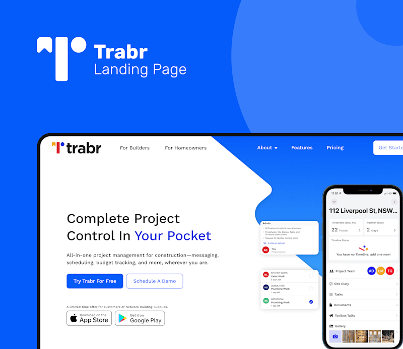 Cover image for Trabr Landing Page Redesign