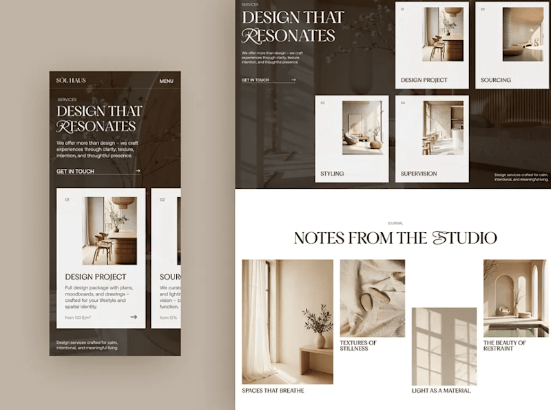 Cover image for Sōl Haus — Premium Interior Design Studio Website
