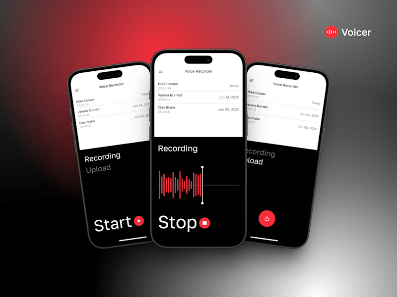 Cover image for Voicer Mobile App UI Design