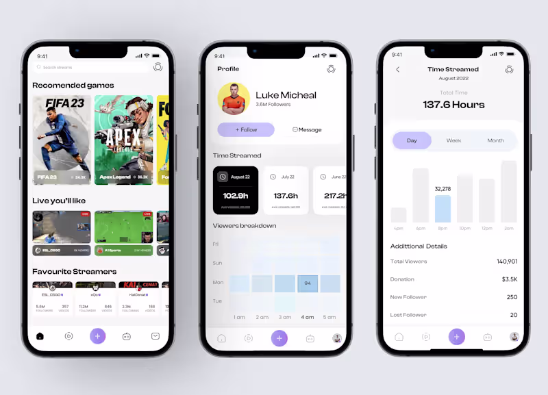Cover image for Mobile Game Streaming App UI/UX