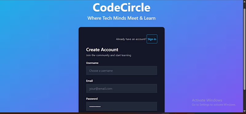 Cover image for CodeCircle is a Social Platform
