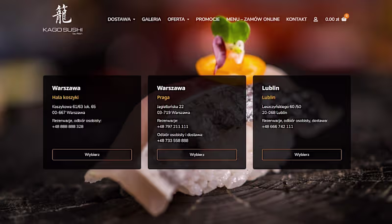 Cover image for Kago Sushi Website Design