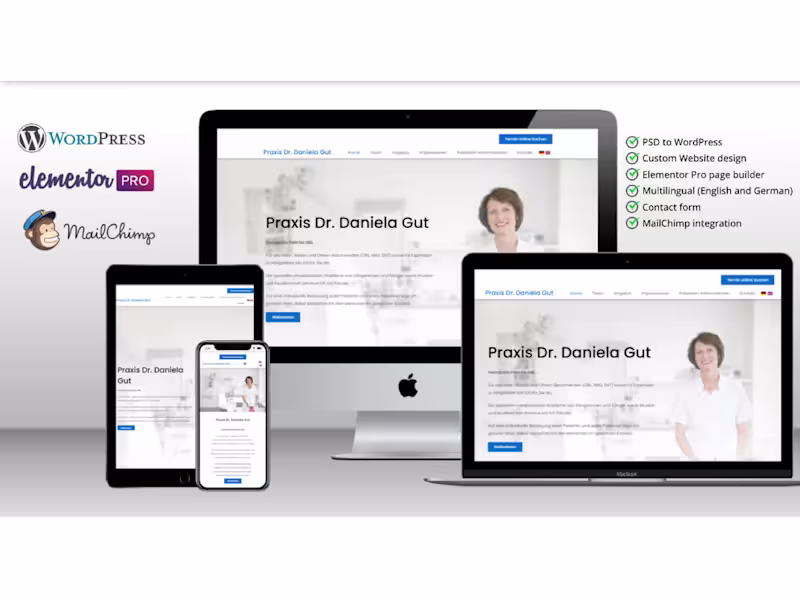 Cover image for PSD to WordPress Elementor website