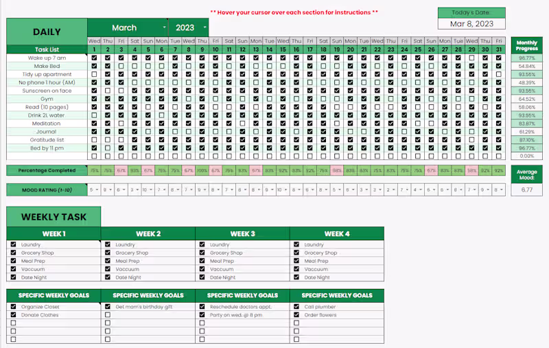 Cover image for Habit Tracker in Googlesheets