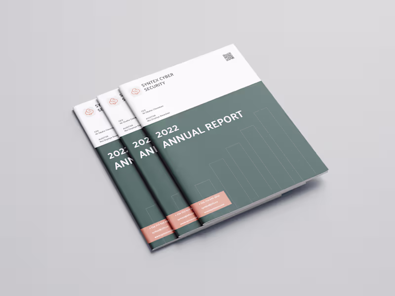 Cover image for Annual Report Layout Design for a Cybersecurity Company