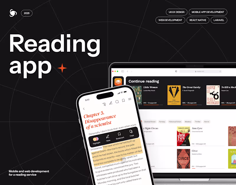 Cover image for Reading App UI/UX | Ronas IT