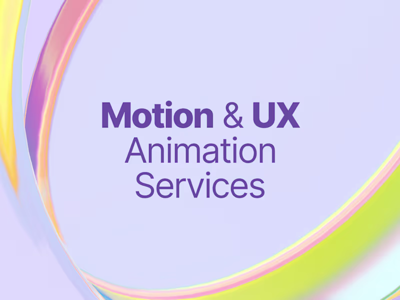 Cover image for Motion & UX Animation Services | Lottie + UI Design