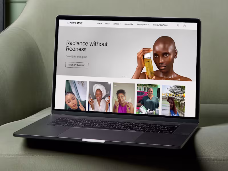 Cover image for Universe Beauty Website Redesign