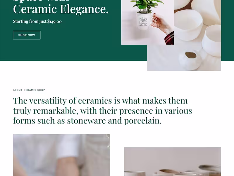 Cover image for Ceramic Shop Demo Website