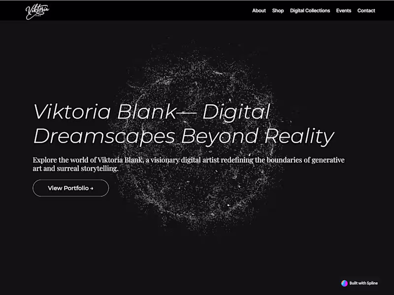 Cover image for Generative Artist Portfolio – Framer Landing Page