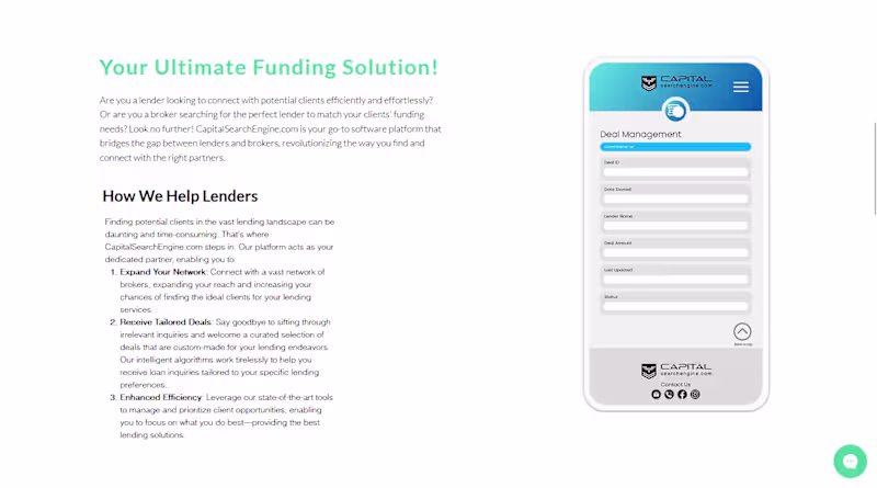 Cover image for Capital Funding Website
