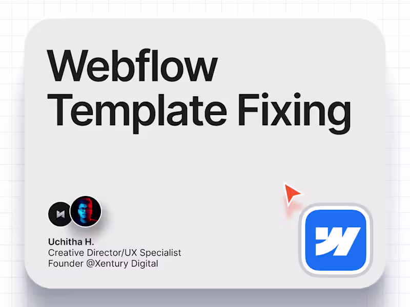 Cover image for Webflow Template Fixing