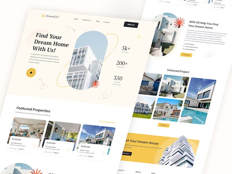 Cover image for Real Estate Web Landing page Design 