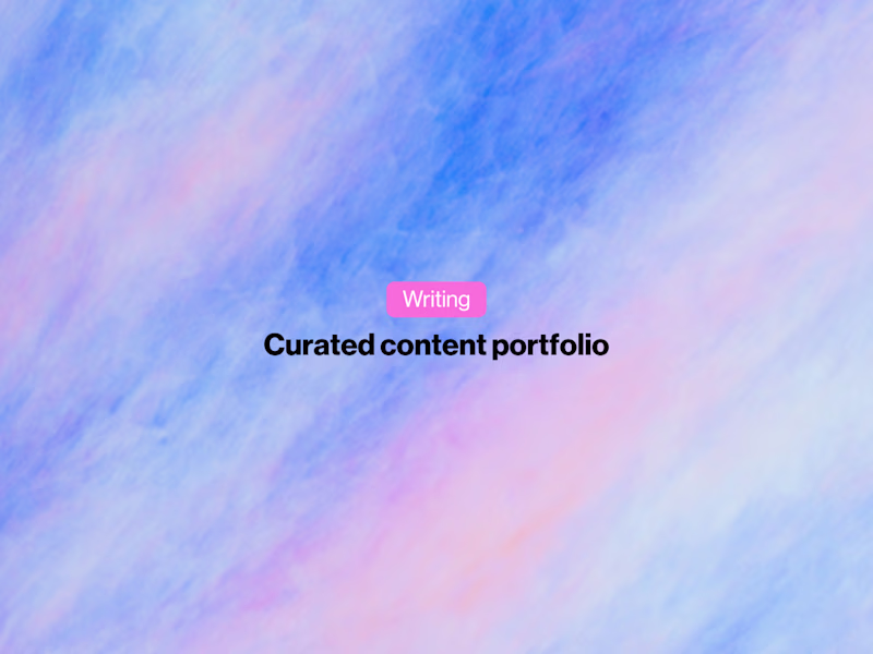 Cover image for Content Portfolio 