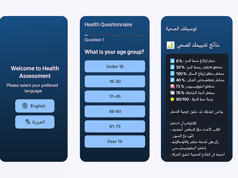 Cover image for Health Risk Assessment Mobile App Development