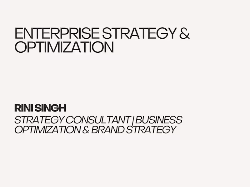 Cover image for Enterprise Strategy & Optimization