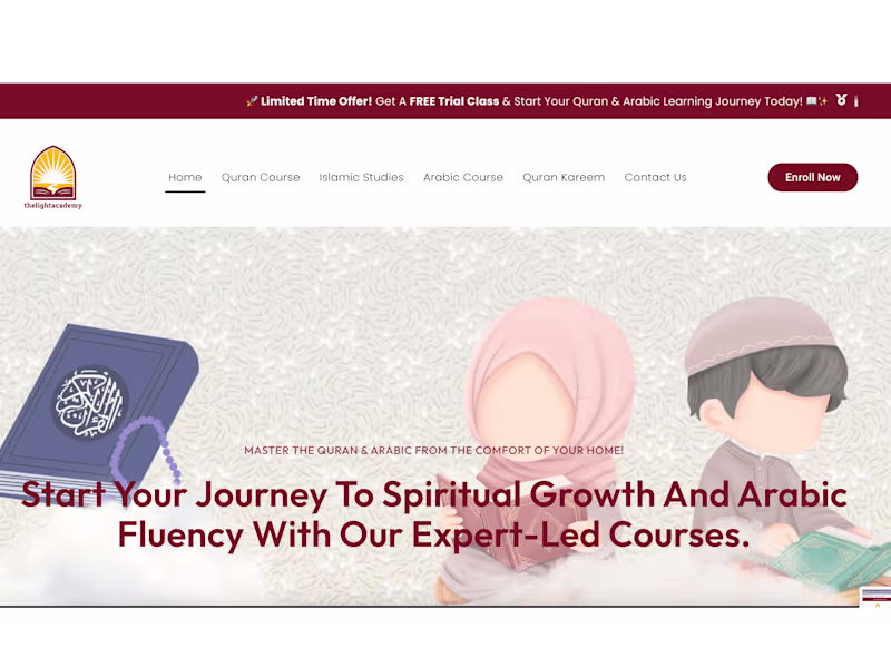 Cover image for Wordpress Website development for Academy The Light Academy