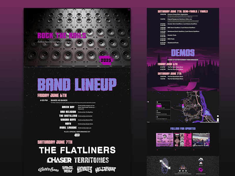 Cover image for Website for Music Festival ✦ Rock the Rails