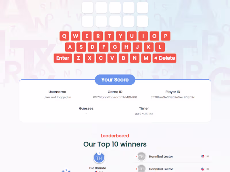 Cover image for Wordle App