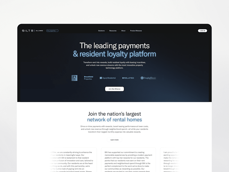 Cover image for Bilt Alliance Program | Design & Framer Development