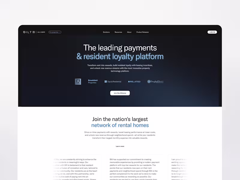 Cover image for Bilt Alliance Program | Design & Framer Development