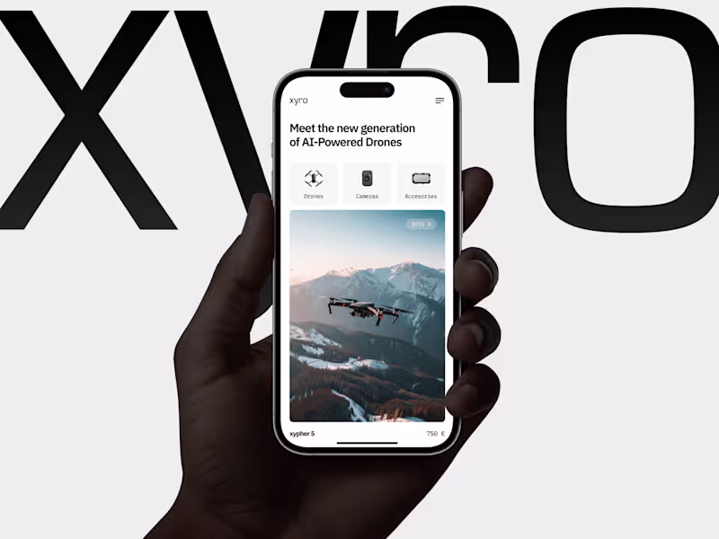 Cover image for XYRO AI-Powered Drones — E-commerce UX/UI Design 