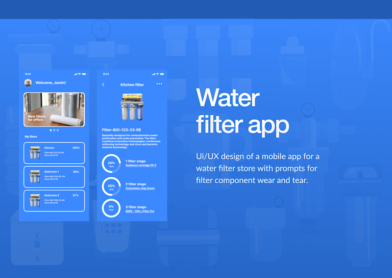 Cover image for Water filter app design :: Behance