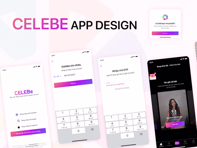 Cover image for Mobile App Redesign | CELEBe App 2022