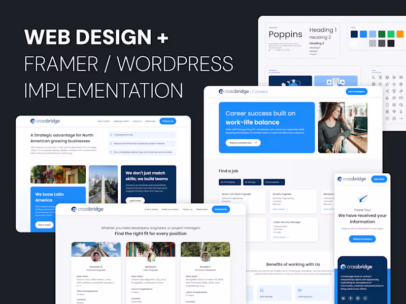 Cover image for Web design + Framer/Wordpress implementation