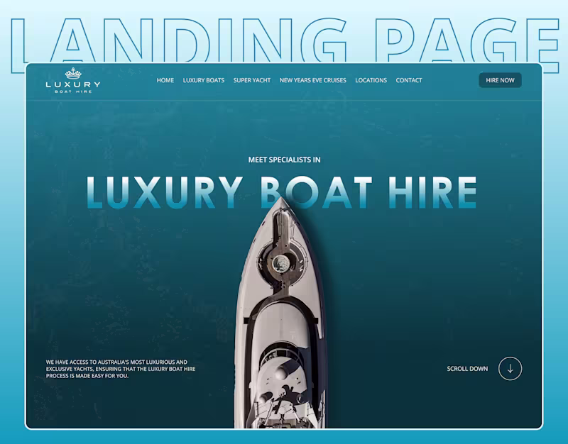 Cover image for Luxury Boat Hire Website Redesign