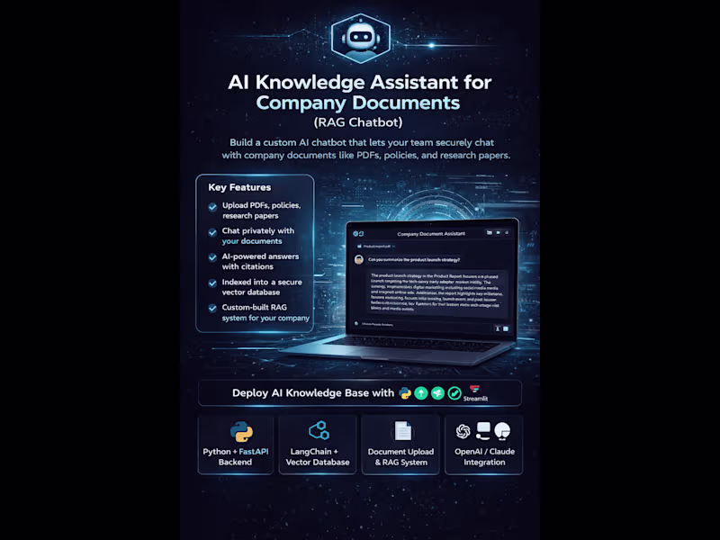 Cover image for AI Knowledge Assistant for Company Documents (RAG Chatbot)
