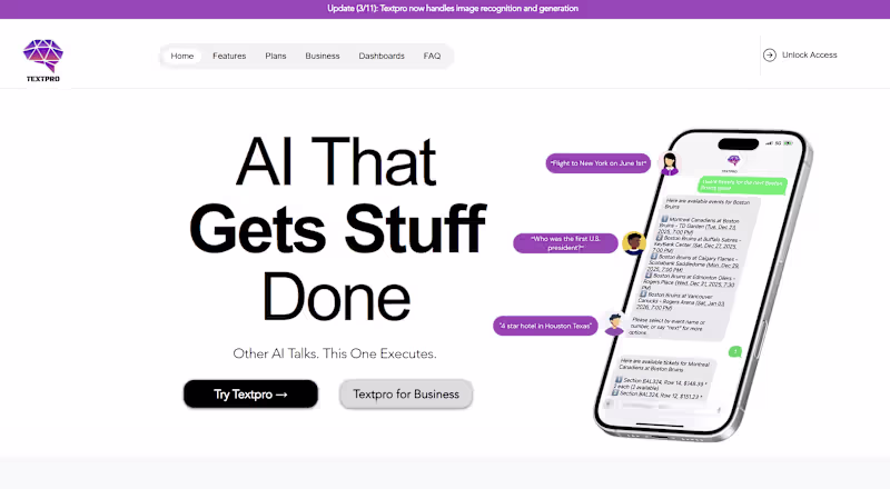 Cover image for Textpro.ai — AI Universal Concierge Platform