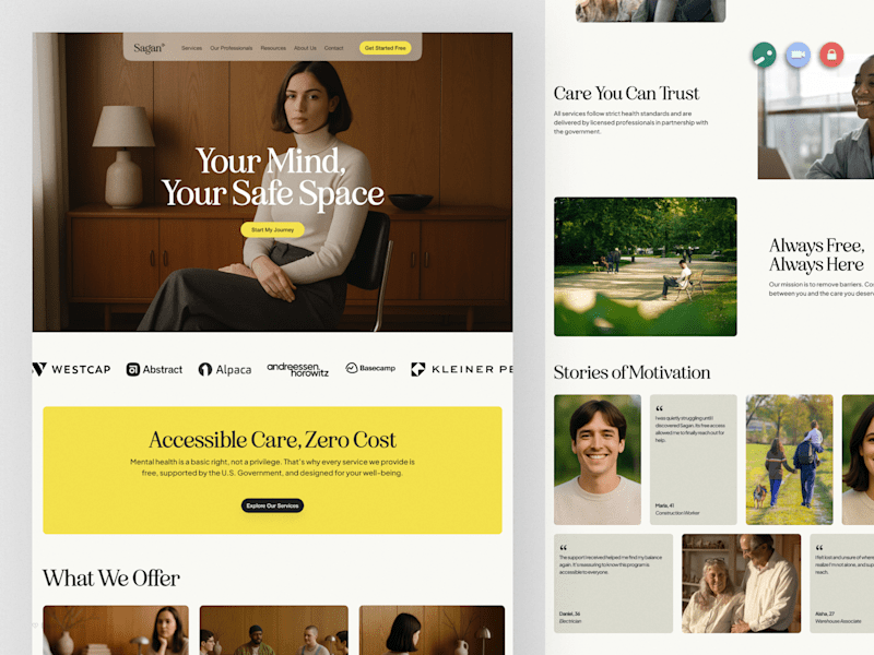 Cover image for Mental Health Platform Website Landing Page Design