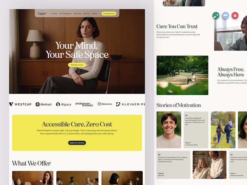 Cover image for Mental Health Platform Website Landing Page Design