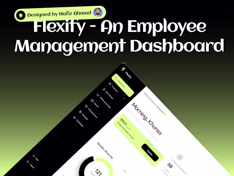 Cover image for User Interface Design for Flexify Admin Management Software