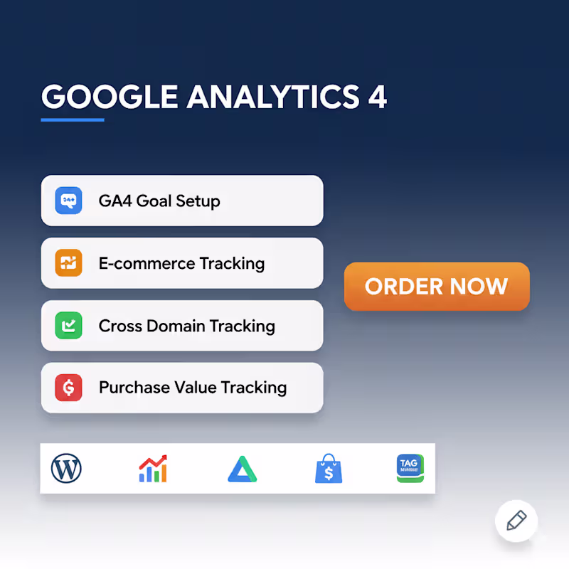 Cover image for I will fix or setup google analytics 4, ga4 ecommerce tracking