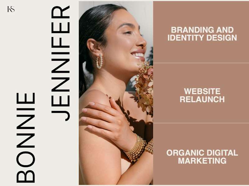 Cover image for Bonnie Jennifer - New Branding + Website, Organic Social Media